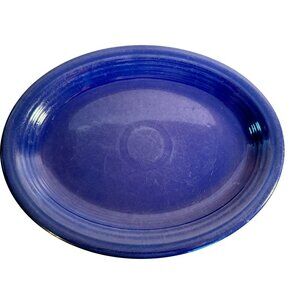 Vintage Fiesta Ware HLC Cobalt Blue Oval Serving Platter Plate 12.5" READ LOTS O